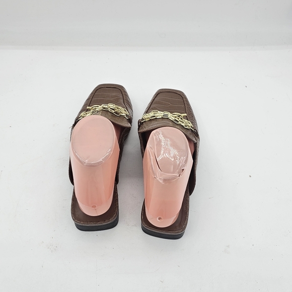Open Edit Nash Faux Leather Mules Loafers | Brown Croco Print | Women’s 7.5 NWOB - Picture 5 of 8